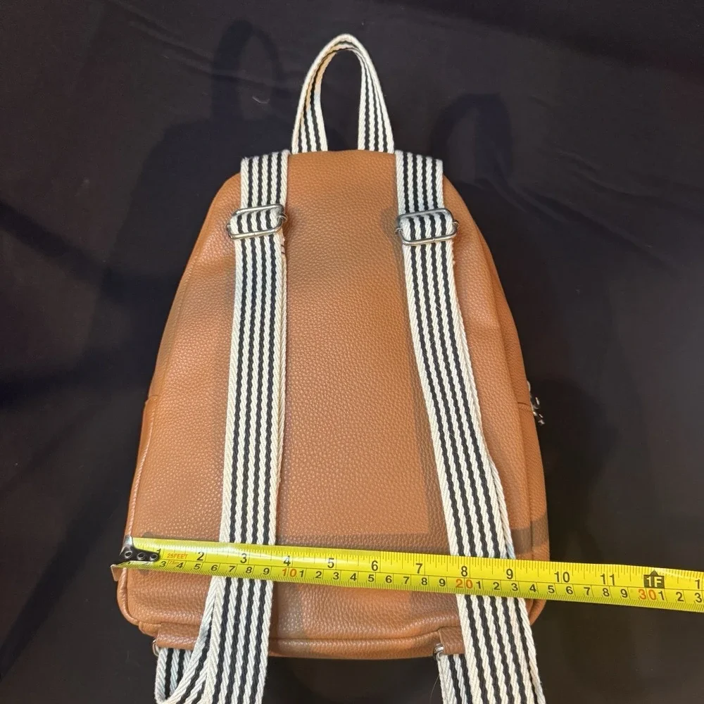 Jewell By THIRTY ONE Brown Pebbled Mini Backpack Adjustable Straps